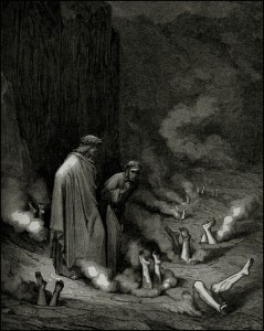 Dante chats with a pope in Hell